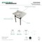 Kingston Brass 36X22 Carrara Marble Vanity Top W/Brass Feet Combo, Carrara Marble/Blk KVPB36MBSQ0 - alternate 4